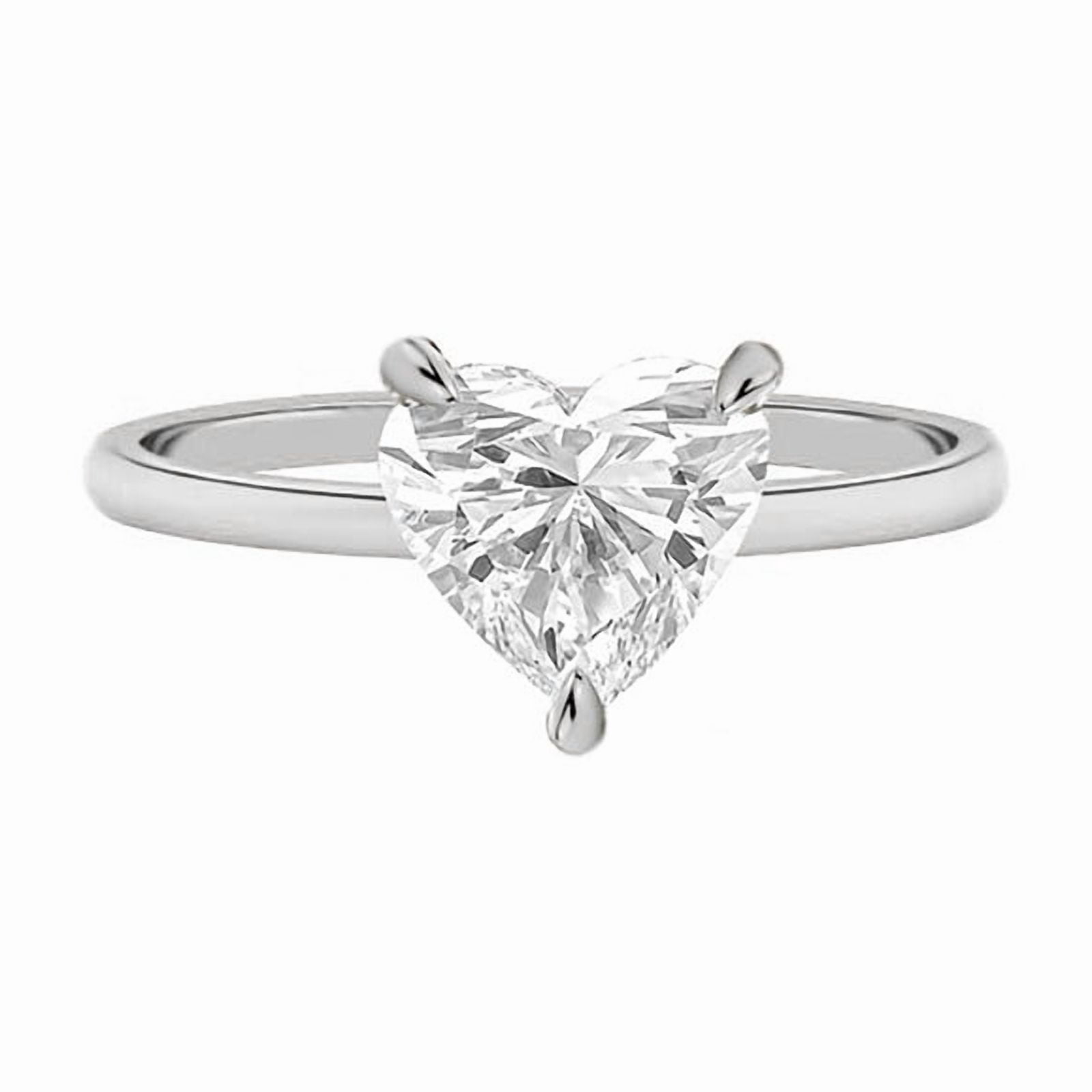 Cora Jewellery 1.5 CT Heart Shaped Moissanite Engagement Ring, Solitaire Ring For Women, 10K White Gold, 5.5 US, Pack of 1