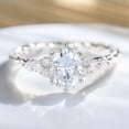 thumbnail image 1 of Cora Jewellery 1.58TCW Unique Oval Moissanite Engagemet Ring For Women, 10K White Gold, 11 US, 1 of 5