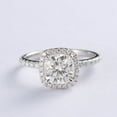 thumbnail image 1 of Cora Jewellery 1.5CT Cushion Moissanite Halo Engagement Ring For Women, 18K Rose Gold, 1 of 8