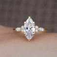 thumbnail image 1 of Cora Jewellery 1.5CT Marquise Cut Moissanite Engagement Ring for Women, 18K Yellow Gold, 5.5 US, 1 of 9