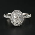 thumbnail image 1 of Cora Jewellery 1.5CT Oval Moissanite Halo Engagement Ring For Women, 10K White Gold, 1 of 7