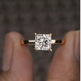 thumbnail image 1 of Cora Jewellery 1.5CT Princess Moissanite Hidden Halo Engagement Ring for Women, 18K Rose Gold, 5.5 US, 1 of 5