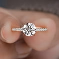 thumbnail image 1 of Cora Jewellery 1.5CT Round Moissanite Engagement Ring For Women, 18K Rose Gold, 12 US, 1 of 7