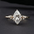 thumbnail image 1 of Cora Jewellery 1.5CT Snow Drift Style Marquise Moissanite Engagement Ring For Women, 14K Yellow Gold, 1 of 6