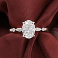 thumbnail image 1 of Cora Jewellery 1.5TCW Dainty Oval Moissanite Engagement Ring For Women, 10K White Gold, 1 of 6