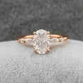 thumbnail image 1 of Cora Jewellery 1.5TCW Dainty Oval Moissanite Engagement Ring For Women, 14K Rose Gold, 1 of 6