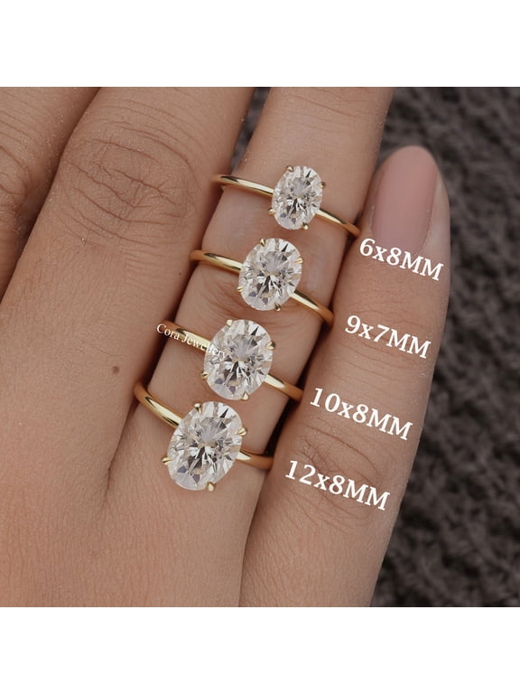 1.68CT Oval Moissanite Enagagement Ring for Women, Hidden Halo Ring, 18K Yellow Gold