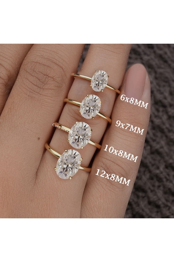 1.68CT Oval Moissanite Enagagement Ring for Women, Hidden Halo Ring, 18K Yellow Gold