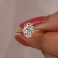 thumbnail image 1 of Cora Jewellery 1.7CT Oval Solitaire Moissanite Engagement Ring For Women, 18K Rose Gold, 1 of 7