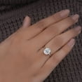 thumbnail image 1 of Cora Jewellery 10x8MM Oval Moissanite Engagement Ring For Women, Hidden Halo Ring, 14K White Gold, 1 of 7