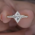 thumbnail image 1 of Cora Jewellery 1CT Marquise Moissanite Vintage Style Engagement Ring For Women, 18K White Gold, 1 of 8