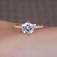 thumbnail image 1 of Cora Jewellery 2.0CT Round Moissanite Engagement Ring for Women, 10K Rose Gold, 7 US, 1 of 8