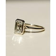 thumbnail image 1 of Cora Jewellery 2.25CT Bezel Set Emerald Cut Moissanite Engagement Ring For Women, 18K Yellow Gold, 1 of 5