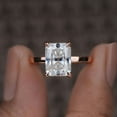 thumbnail image 1 of Cora Jewellery 2.5CT Cathedral Setting Radiant Moissanite Solitaire Engagement Ring For Women, 10K Rose Gold, 1 of 5
