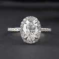 thumbnail image 1 of Cora Jewellery 2.5CT Oval Moissanite Halo Engagement Ring For Women, 10K White Gold, 1 of 6