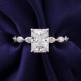 thumbnail image 1 of Cora Jewellery 2.5CT Radiant Moissanite Solitaire Engagement Ring For Women, 10K White Gold, 1 of 7
