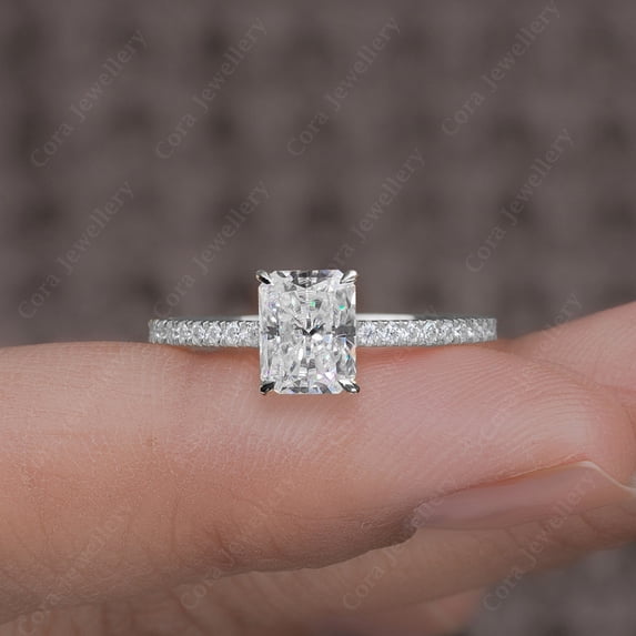 Cora Jewellery 2.5CT Radiant Moissanite Tulip Setting Engagement Ring ...