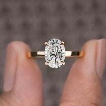 Cora Jewellery 2.65CT Oval Moissanite Solitaire Engagement Ring For Women, 14K Yellow Gold