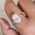 thumbnail image 1 of Cora Jewellery 2.75TCW Distance Diamond Oval Moissanite Engagement Ring For Women, 14K Yellow Gold, 1 of 6