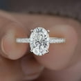 thumbnail image 1 of Cora Jewellery 2.75TCW Oval Hidden Halo Engagement Ring For Women, 18K White Gold, 11.5 US, 1 of 8