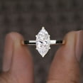 thumbnail image 1 of Cora Jewellery 2CT Cathedral Setting Marquise Moissanite Solitaire Engagement Ring For Women, 10K White Gold, 1 of 5