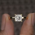 thumbnail image 1 of Cora Jewellery 2CT Cathedral Setting Princess Moissanite Solitaire Engagement Ring For Women, 18K Yellow Gold, 1 of 5