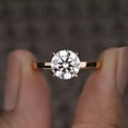 thumbnail image 1 of Cora Jewellery 2CT Cathedral Setting Round Moissanite Hidden Halo Engagement Ring For Women, 14K Rose Gold, 1 of 5