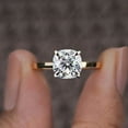 thumbnail image 1 of Cora Jewellery 2CT Cushion Moissanite Bridge Diamond Solitaire Engagement Ring For Women, 14K Yellow Gold, 1 of 5