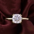 thumbnail image 1 of Cora Jewellery 2CT Double Prong Cushion Moissanite Solitaire Engagement Ring For Women, 10K Yellow Gold, 1 of 7