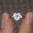 thumbnail image 1 of Cora Jewellery 2CT Heart Moissanite Bridge Diamond Hidden Halo Engagement Ring For Women, 18K Rose Gold, 1 of 5