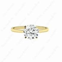 Cora Jewellery 2CT Hidden Halo Bridge Diamond Round Moissanite Engagement Ring For Women, 14K Yellow Gold