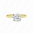 thumbnail image 1 of Cora Jewellery 2CT Hidden Halo Bridge Diamond Round Moissanite Engagement Ring For Women, 18K Yellow Gold, 1 of 5