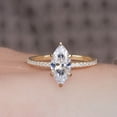 thumbnail image 1 of Cora Jewellery 2CT Marquise Moissanite Solitaire Engagement Ring For Women, 14K Yellow Gold, 1 of 8
