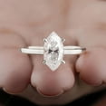 thumbnail image 1 of Cora Jewellery 2CT Marquise Moissanite Bridge Diamond Solitaire Engagement Ring For Women, 18K White Gold, 1 of 5
