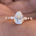 thumbnail image 1 of Cora Jewellery 2CT Pear Moissanite Hidden Halo Engagement Ring For Women, 14K Rose Gold, 1 of 5