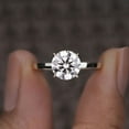 thumbnail image 1 of Cora Jewellery 2CT Round Moissanite Hidden Halo Engagement Ring for Women, 10K White Gold, 7.5 US, 1 of 5