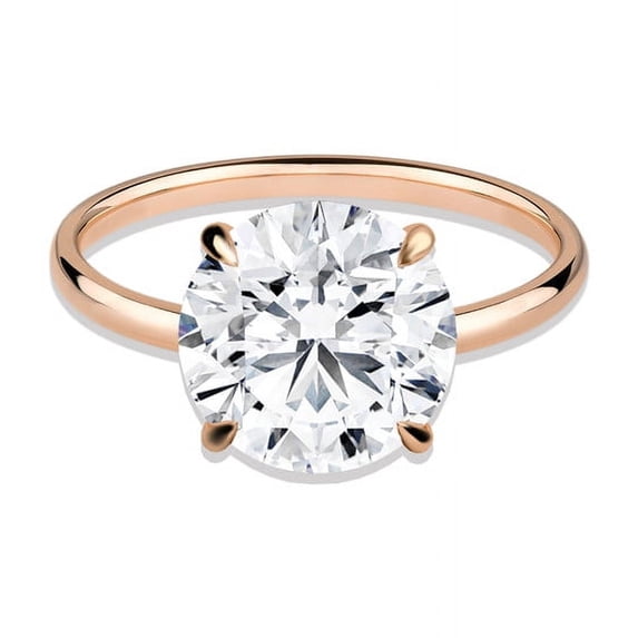 Cora Jewellery 2CT Round Moissanite Hidden Halo Engagement Ring for Women, 10K Rose Gold, 9.5 US