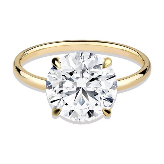 Cora Jewellery 2CT Round Moissanite Hidden Halo Engagement Ring for Women, 10K Yellow Gold, 8.5 US