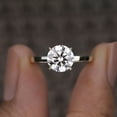 thumbnail image 1 of Cora Jewellery 2CT Round Moissanite Ring, Solitaire Engagement Ring for Women, 18K White Gold, 11.5 US, 1 of 5