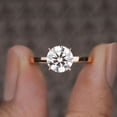 thumbnail image 1 of Cora Jewellery 2CT Round Moissanite Simple Solitaire Engagement Ring For Women, 18K Rose Gold, 1 of 5