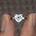 thumbnail image 1 of Cora Jewellery 2CT Tulip Setting Heart Moissanite Solitaire Engagement Ring For Women, 14K Rose Gold, 1 of 5