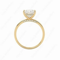 Cora Jewellery 3CT Bridge Diamond Oval Moissanite Hidden Halo Engagement Ring For Women, 14K Yellow Gold