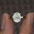 thumbnail image 1 of Cora Jewellery 3CT Cathedral Setting Oval Moissanite Hidden Halo Engagement Ring For Women, 10K Yellow Gold, 1 of 5