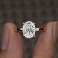 thumbnail image 1 of Cora Jewellery 3CT Cathedral Setting Oval Moissanite Hidden Halo Engagement Ring For Women, 18K Rose Gold, 1 of 5