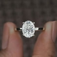 thumbnail image 1 of Cora Jewellery 3CT Cathedral Setting Oval Moissanite Solitaire Engagement Ring For Women, 18K White Gold, 1 of 5