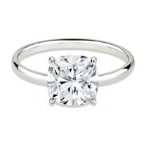 Cora Jewellery 3CT Cushion Moissanite Hidden Halo Engagement Ring for Women, 10K White Gold, 3.5 US