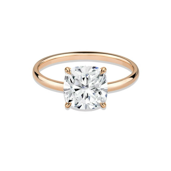 Cora Jewellery 3CT Cushion Moissanite Hidden Halo Engagement Ring for Women, 14K Rose Gold, 11.5 US
