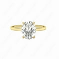 thumbnail image 1 of Cora Jewellery 3CT Hidden Halo Oval Moissanite Solitaire Engagement Ring For Women, 14K Yellow Gold, 1 of 8