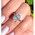 thumbnail image 1 of Cora Jewellery 3CT Oval Moissanite Hidden Halo Engagement Ring For Women , 14K White Gold, 1 of 6