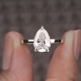 thumbnail image 1 of Cora Jewellery 3CT Pear Moissanite Solitaire Engagement Ring For Women, 10K White Gold, 1 of 5